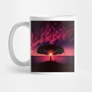 Tree Photography, Oak Tree Silhouette, Trees, Purple Tree, Nature Wall Art, Landscape Mug